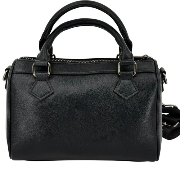 Ed Hardy Women's Black Vegan Leather Satchel 9x7X4 Detachable Shoulder Strap NWT - Picture 3 of 11